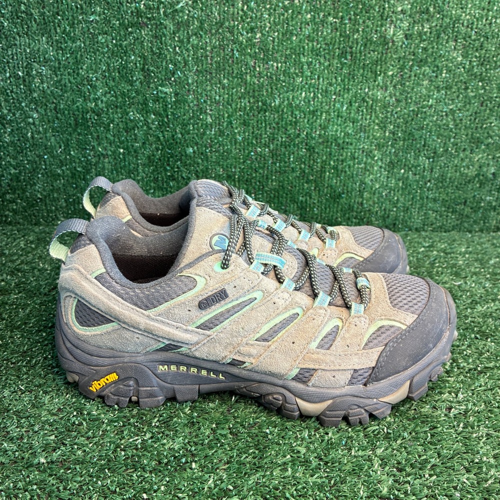 Merrell Moab 2 Waterproof M-Select Dry Hiking Trail Shoes Drizzle Mint Womens 8